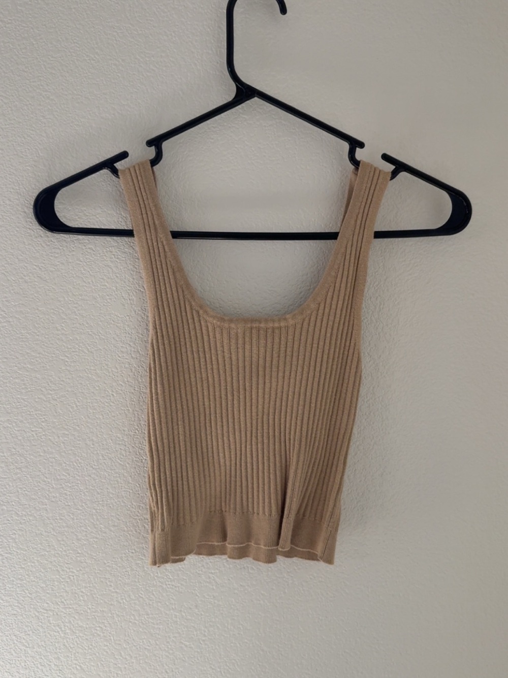 Forever 21 Knit Ribbed Tank Top in Beige